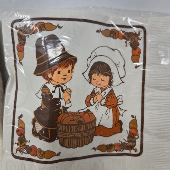 Hallmark Thanksgiving Luncheon Napkins Vintage 150 Napkins 10 Packs 65TNK 2-4 - Picture 6 of 11